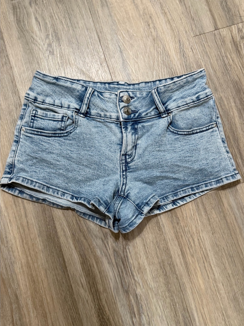 PacSun micro  Light Wash Denim Button-Front Top